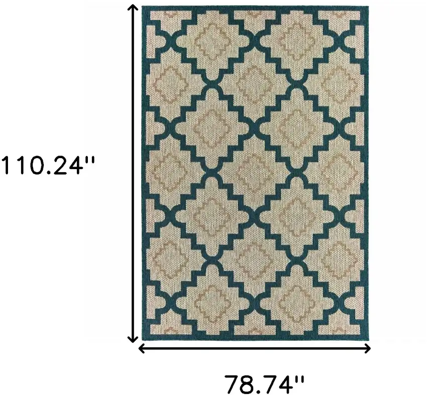 6' X 9' Grey Geometric Stain Resistant Indoor Outdoor Area Rug Photo 5