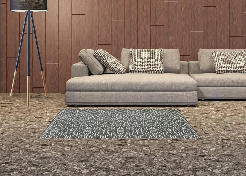 3' X 5' Grey Geometric Stain Resistant Indoor Outdoor Area Rug Photo 2