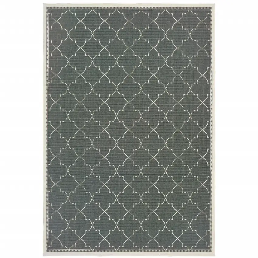 3' X 5' Grey Geometric Stain Resistant Indoor Outdoor Area Rug Photo 1