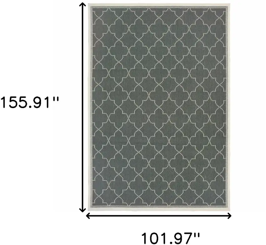 9' X 13' Grey Geometric Stain Resistant Indoor Outdoor Area Rug Photo 5