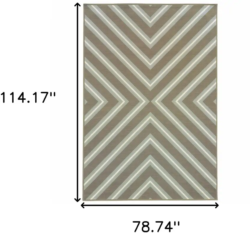 6' X 9' Grey Geometric Stain Resistant Indoor Outdoor Area Rug Photo 6