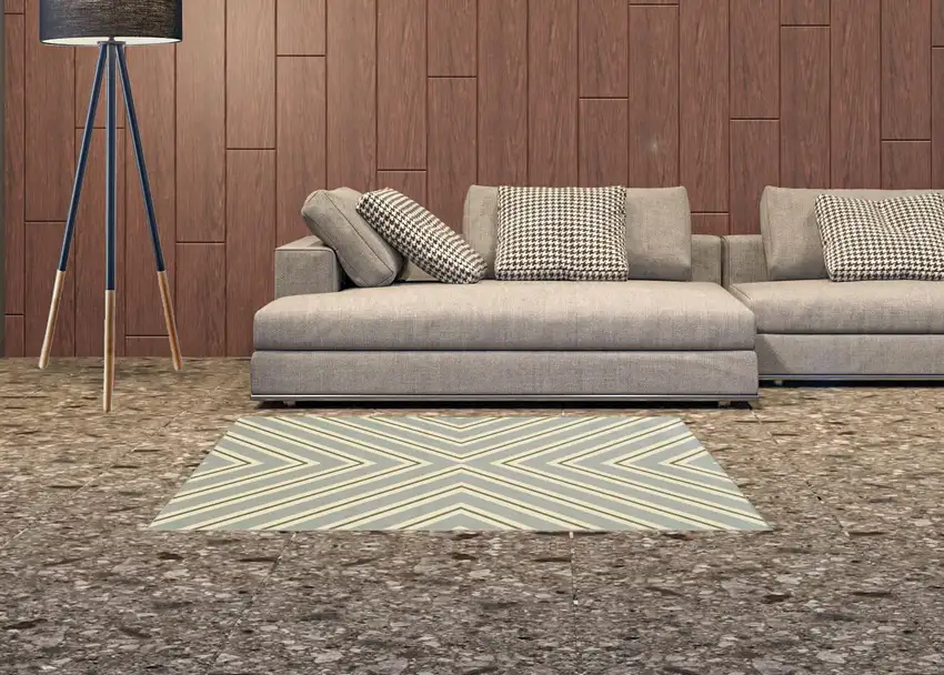 3' X 5' Grey Geometric Stain Resistant Indoor Outdoor Area Rug Photo 2