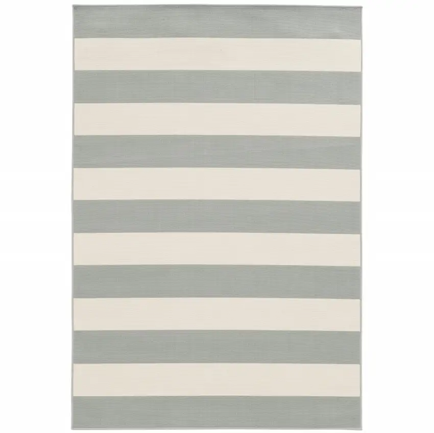 9' X 13' Grey Geometric Stain Resistant Indoor Outdoor Area Rug Photo 1