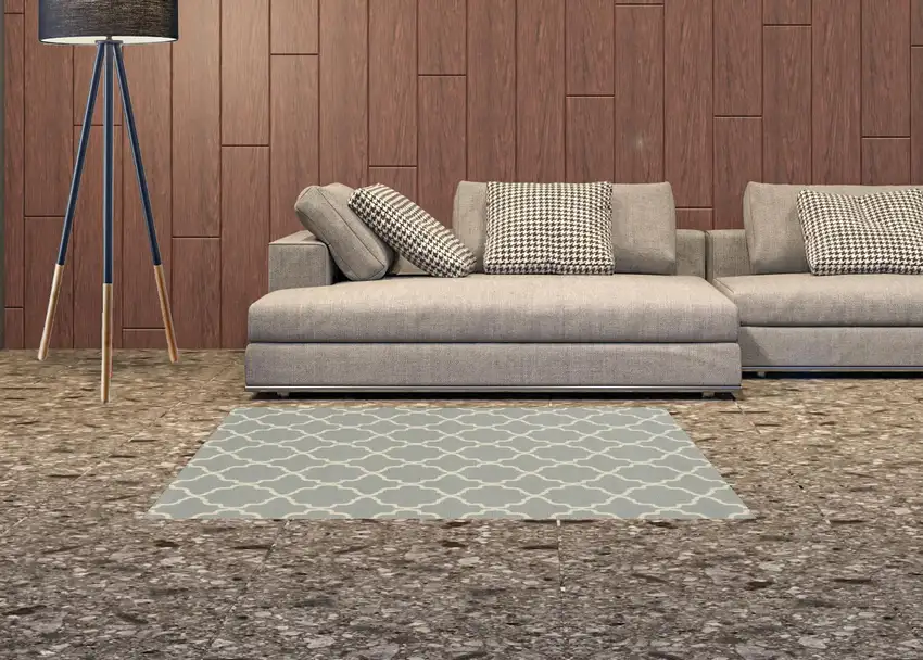 3' X 5' Grey Geometric Stain Resistant Indoor Outdoor Area Rug Photo 2