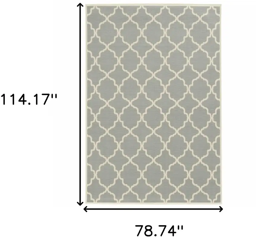 6' X 9' Grey Geometric Stain Resistant Indoor Outdoor Area Rug Photo 6