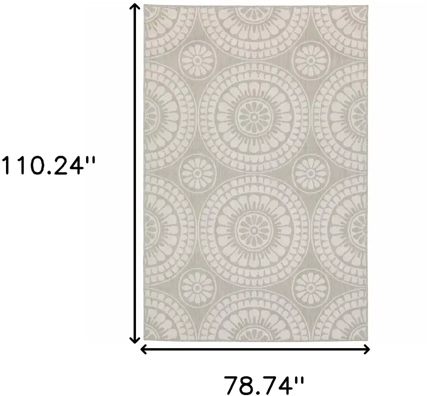 6' X 9' Grey Geometric Stain Resistant Indoor Outdoor Area Rug Photo 7