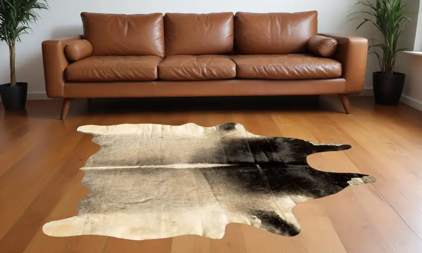 Grey Normande Cowhide Ombre Cowhide Handmade Area Rug Photo 1