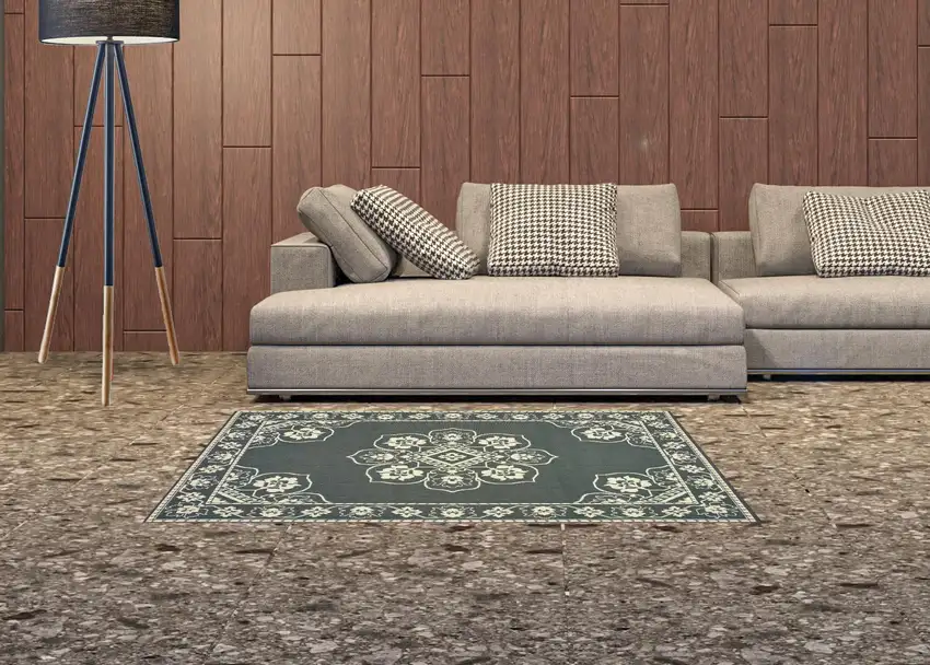 3' X 5' Grey Oriental Stain Resistant Indoor Outdoor Area Rug Photo 2