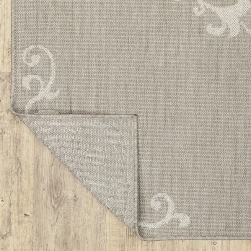 2' X 7' Grey Oriental Stain Resistant Indoor Outdoor Area Rug Photo 6