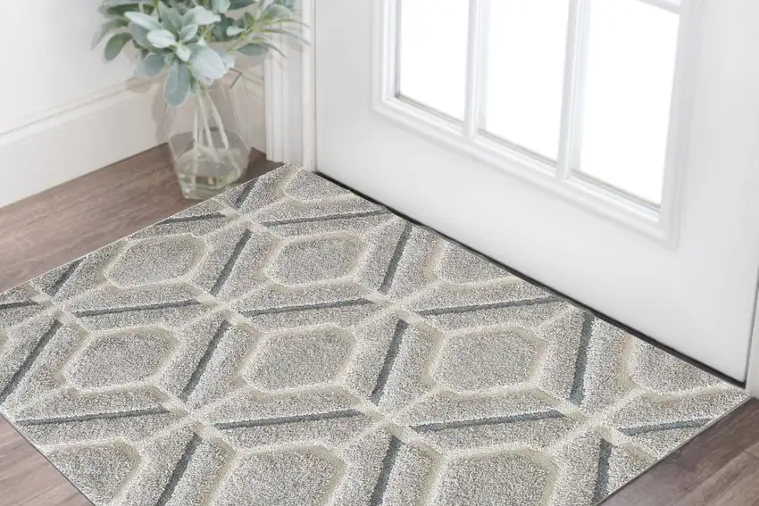 Grey Polypropylene Rug Photo 1