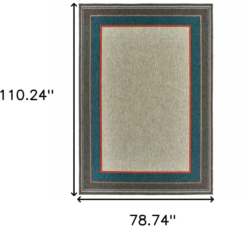 6' X 9' Grey Stain Resistant Indoor Outdoor Area Rug Photo 5