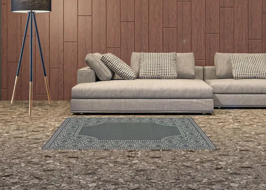 3' X 5' Grey Stain Resistant Indoor Outdoor Area Rug Photo 2
