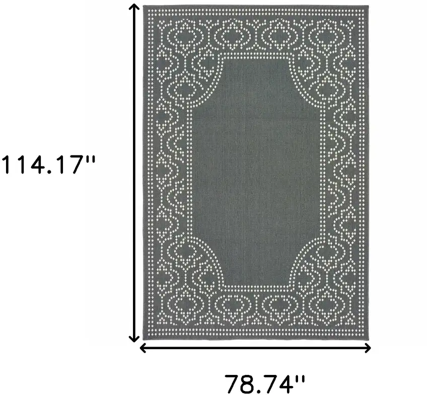 6' X 9' Grey Stain Resistant Indoor Outdoor Area Rug Photo 5