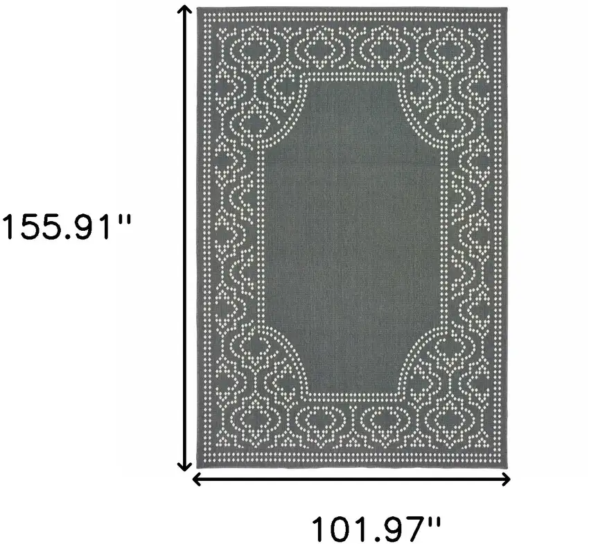 9' X 13' Grey Stain Resistant Indoor Outdoor Area Rug Photo 5