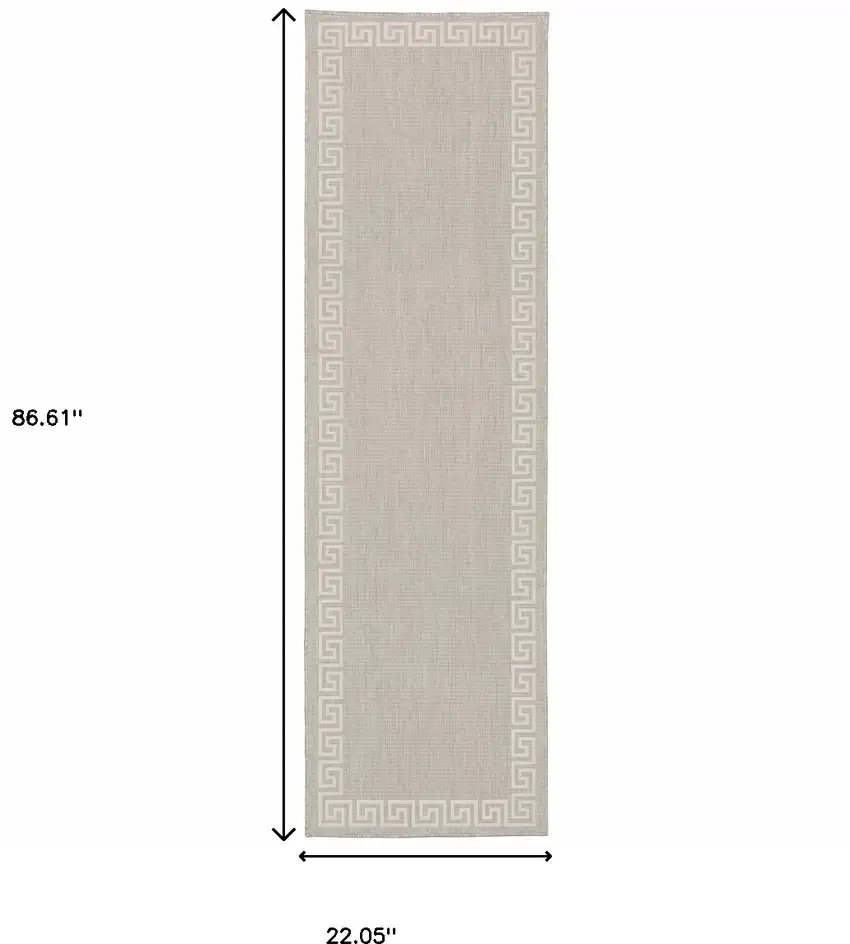 2' X 7' Grey Stain Resistant Indoor Outdoor Area Rug Photo 8