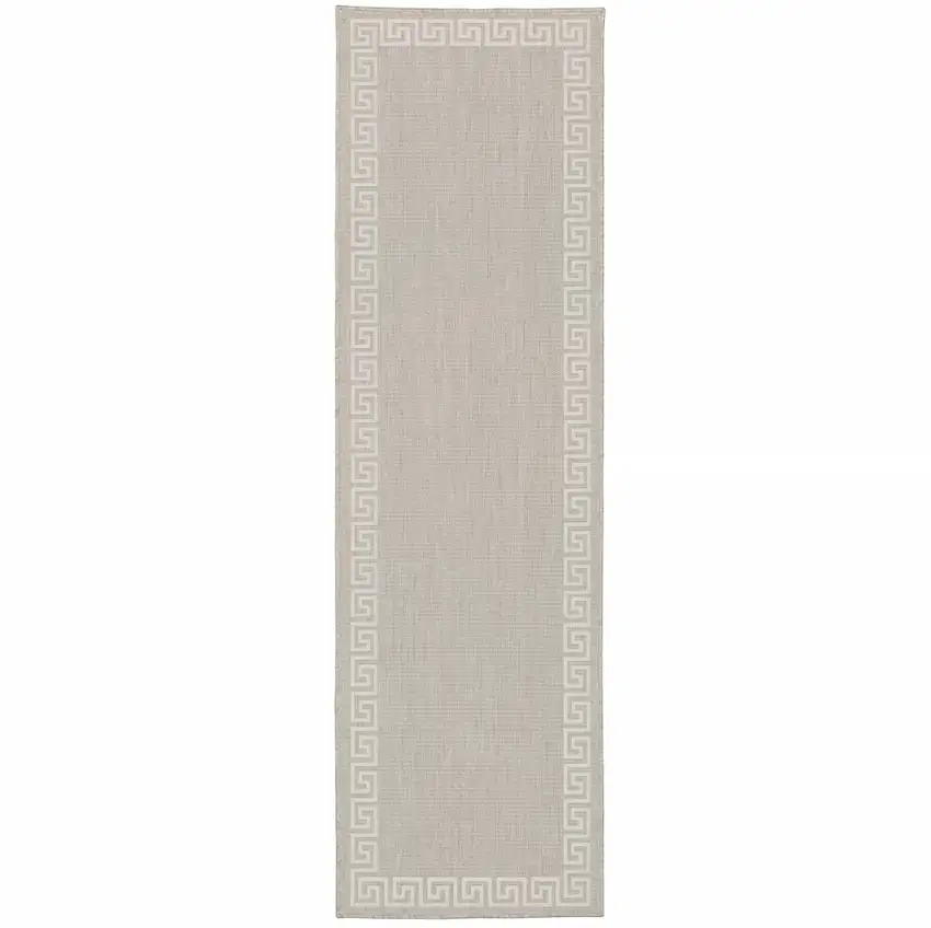 2' X 7' Grey Stain Resistant Indoor Outdoor Area Rug Photo 1