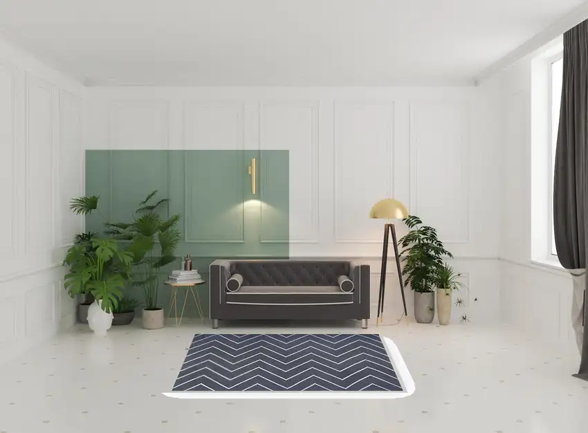 5' X 7' Grey Waves Stain Resistant Indoor Outdoor Area Rug Photo 2