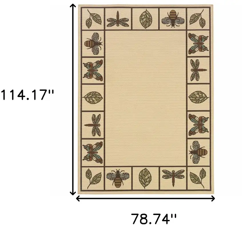 6' X 9' Ivory Abstract Stain Resistant Indoor Outdoor Area Rug Photo 5