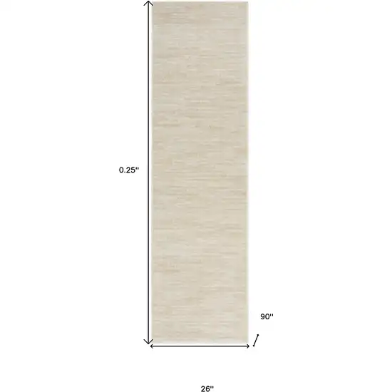 2' X 8' Ivory And Beige Non Skid Indoor Outdoor Runner Rug Photo 5