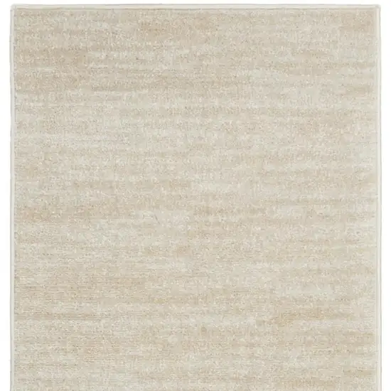 8' Beige And Ivory Indoor Outdoor Runner Rug Photo 6