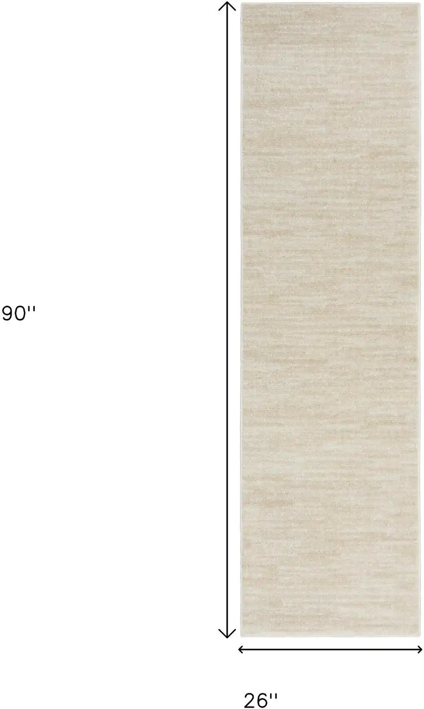 8' Beige And Ivory Indoor Outdoor Runner Rug Photo 3