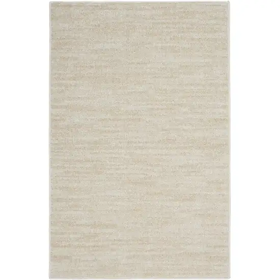 Beige And Ivory Indoor Outdoor Runner Rug Photo 1