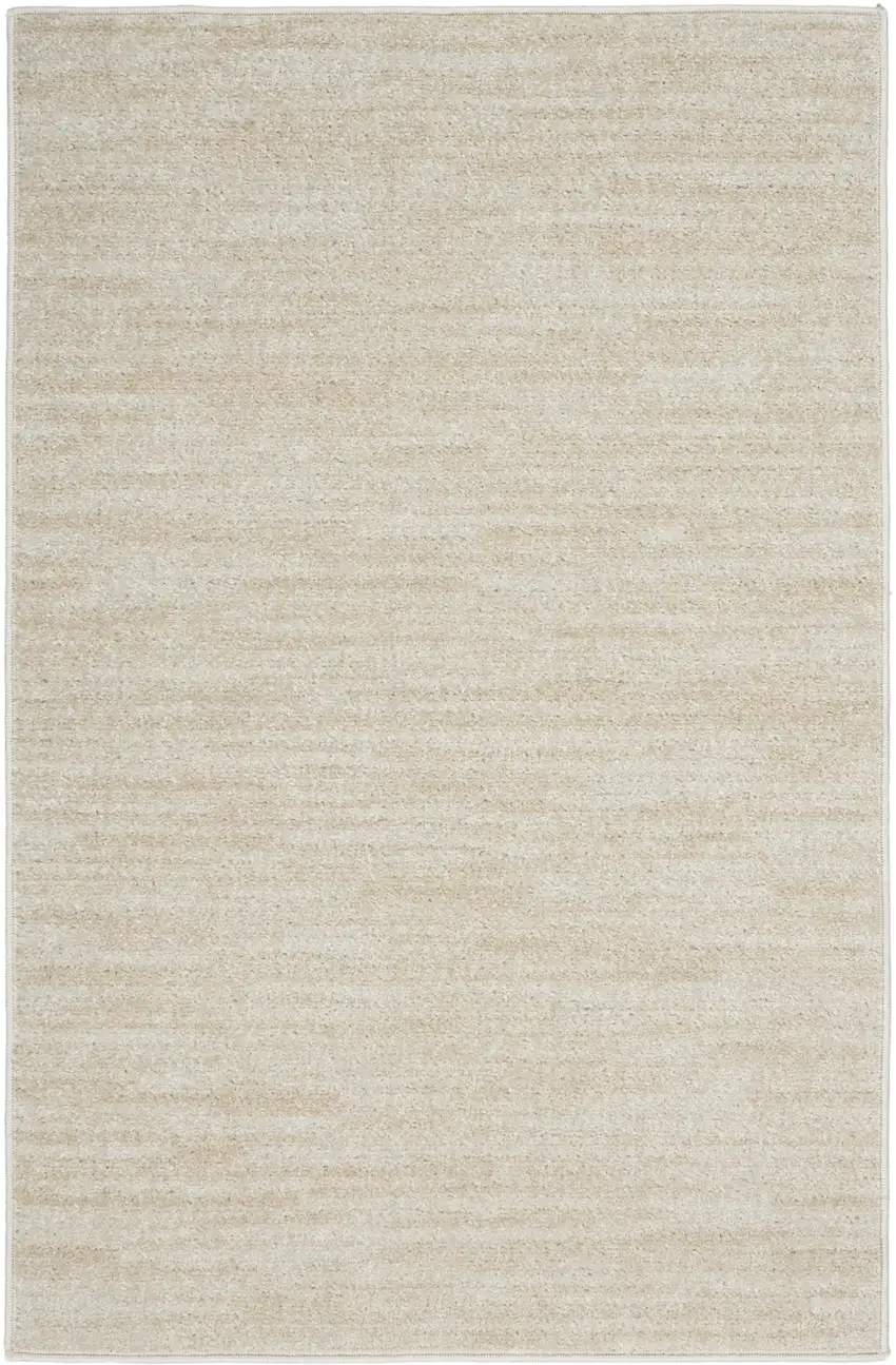 Beige And Ivory Indoor Outdoor Runner Rug Photo 1