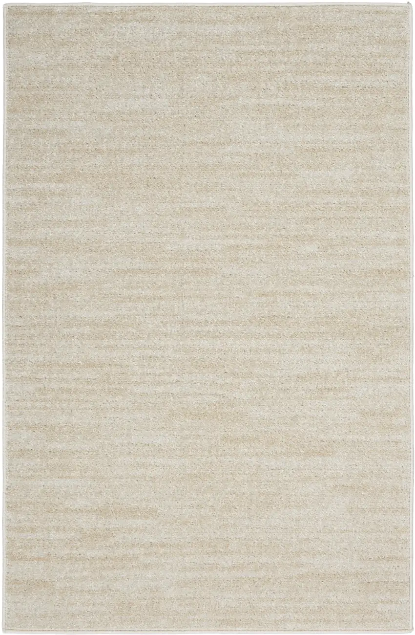 2' X 4' Ivory And Beige Non Skid Indoor Outdoor Runner Rug Photo 3