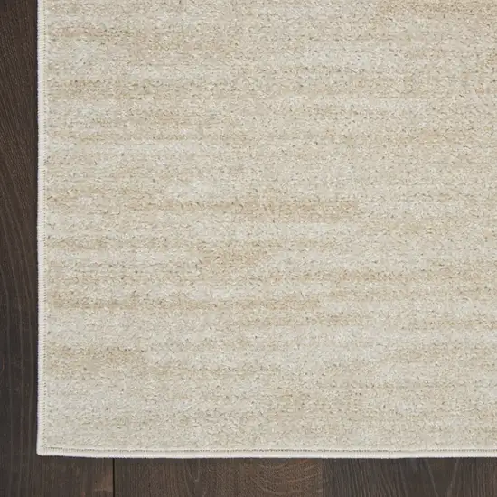 Beige And Ivory Indoor Outdoor Runner Rug Photo 9