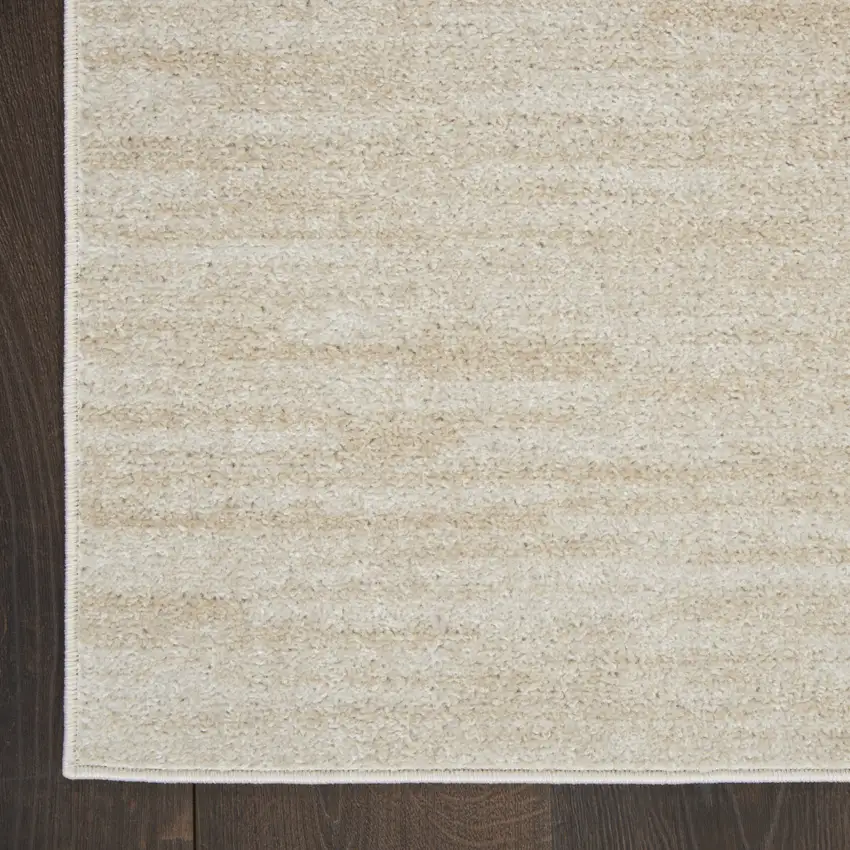 Beige And Ivory Indoor Outdoor Runner Rug Photo 9
