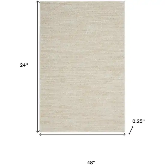 Beige And Ivory Indoor Outdoor Runner Rug Photo 6