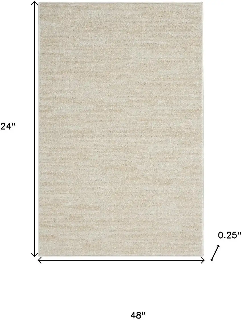 Beige And Ivory Indoor Outdoor Runner Rug Photo 6