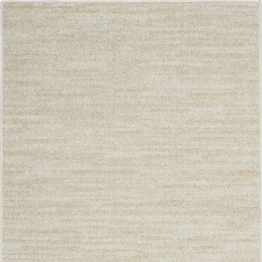 Beige And Ivory Indoor Outdoor Runner Rug Photo 8