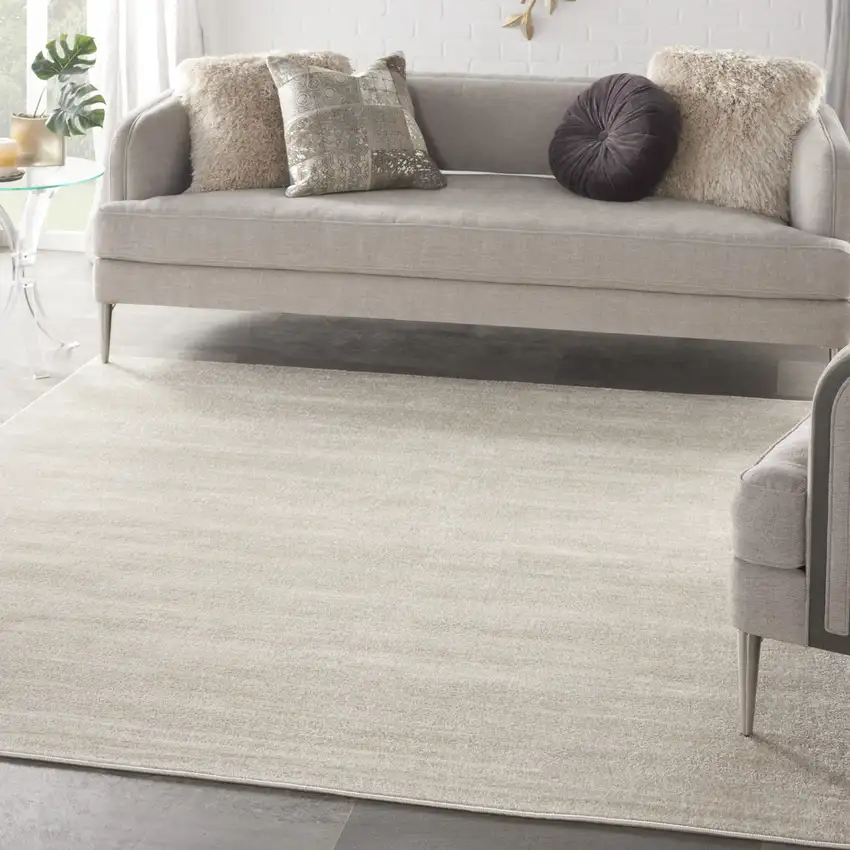 7' X 7' Ivory And Beige Square Non Skid Indoor Outdoor Area Rug Photo 8