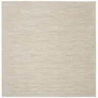 Photo of 7' X 7' Ivory And Beige Square Non Skid Indoor Outdoor Area Rug