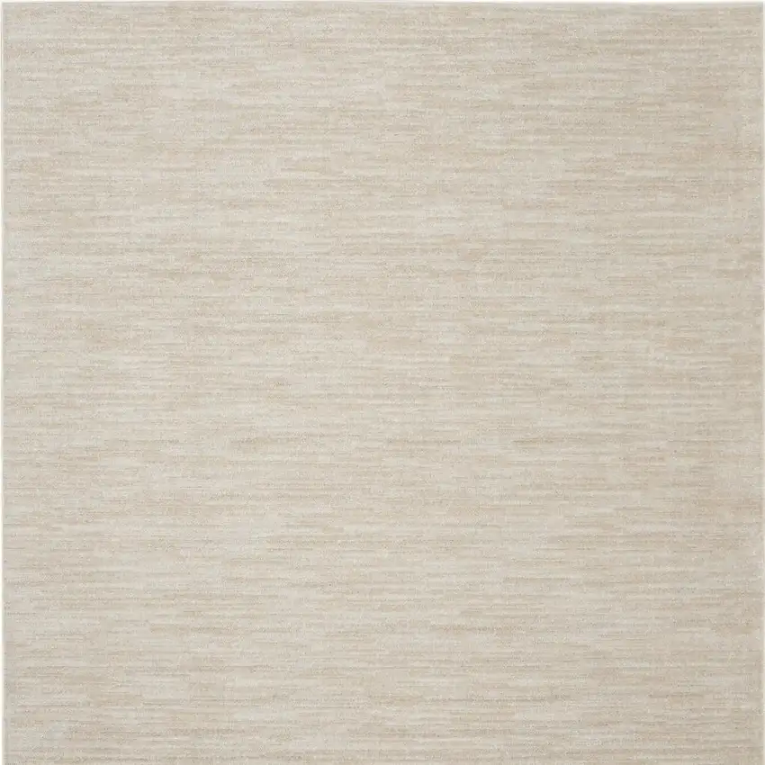 7' Beige And Ivory Square Indoor Outdoor Area Rug Photo 6