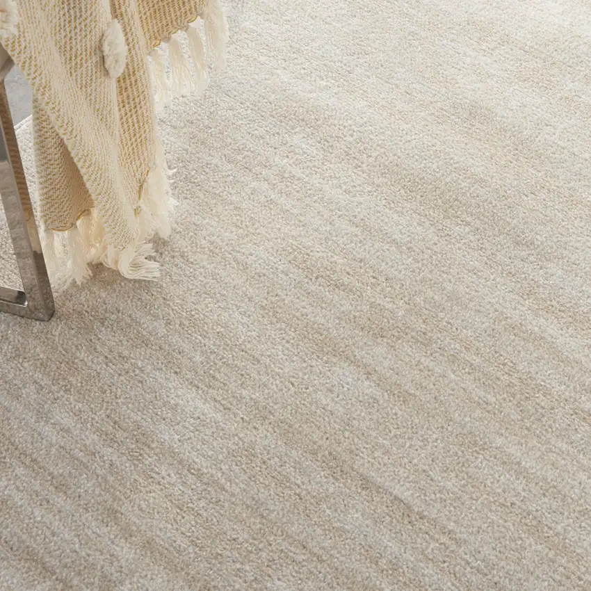 7' Beige And Ivory Square Indoor Outdoor Area Rug Photo 9