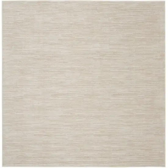 7' Beige And Ivory Square Indoor Outdoor Area Rug Photo 2