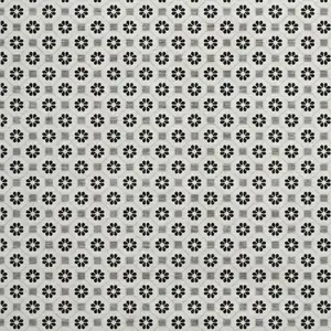 Photo of 8' X 8' Ivory Black And Gray Geometric Washable Round Rug With UV Protection