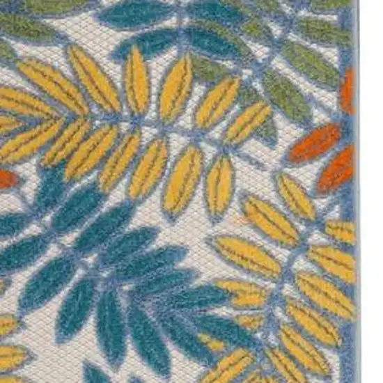 2' X 6' Ivory Floral Non Skid Indoor Outdoor Runner Rug Photo 3