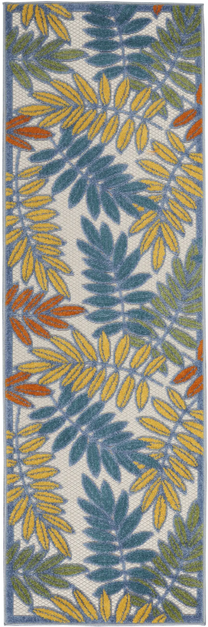 6' Ivory Indoor Outdoor Runner Rug Photo 1