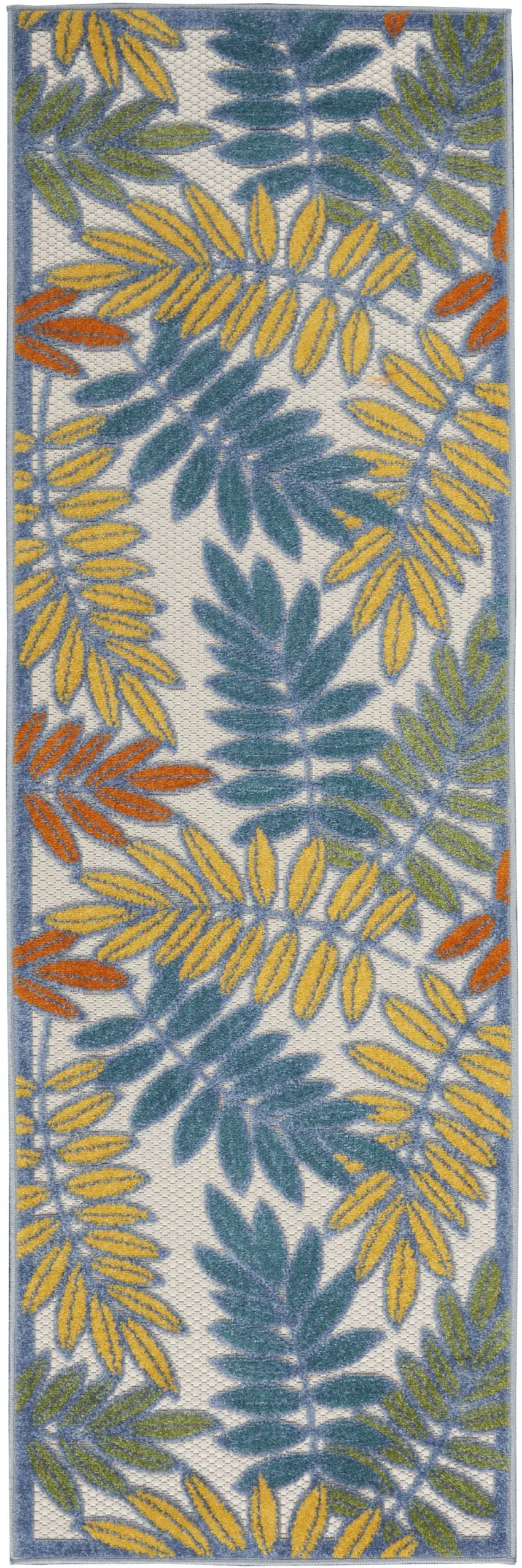 8' Ivory Indoor Outdoor Runner Rug Photo 1