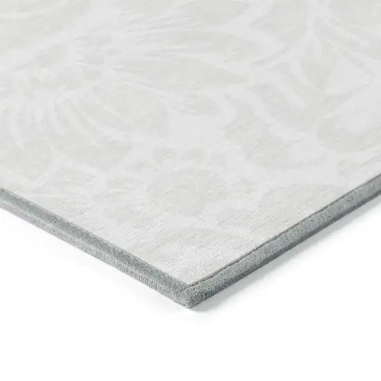 3' X 5' Ivory Floral Washable Non Skid Indoor Outdoor Area Rug Photo 5