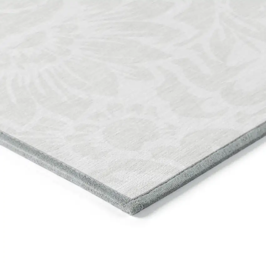 3' X 5' Ivory Floral Washable Non Skid Indoor Outdoor Area Rug Photo 5