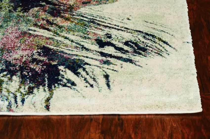3'X5' Ivory Machine Woven Abstract Splatter Indoor Area Rug Photo 4