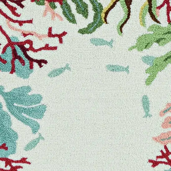 2' X 7' Ivory Ocean Lagoon Runner Rug Photo 3