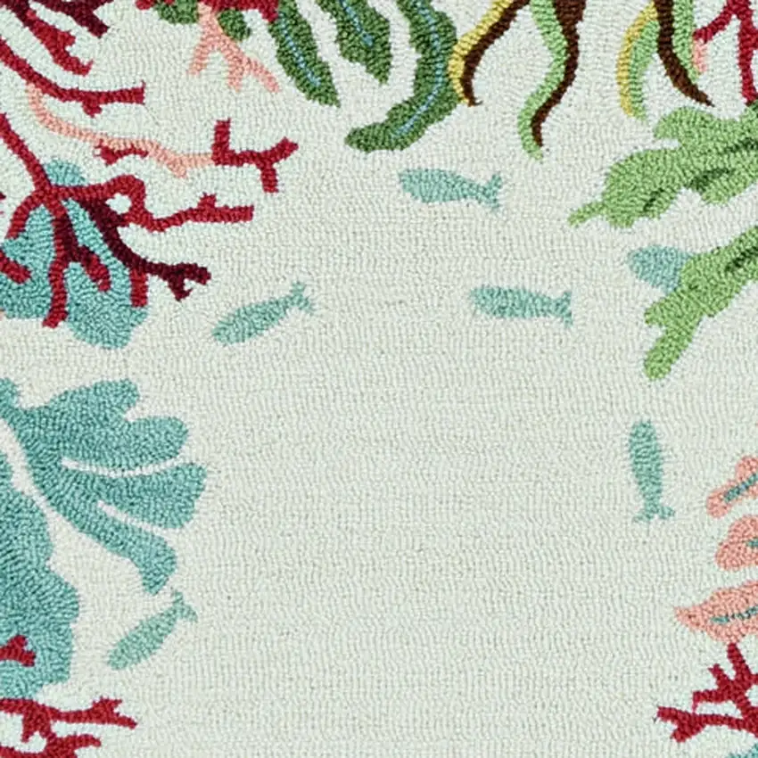 2' X 7' Ivory Ocean Lagoon Runner Rug Photo 3