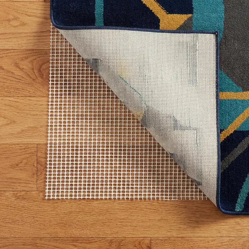 6' x 9' Ivory Striped Weave Non Slip Rug Pad Photo 1