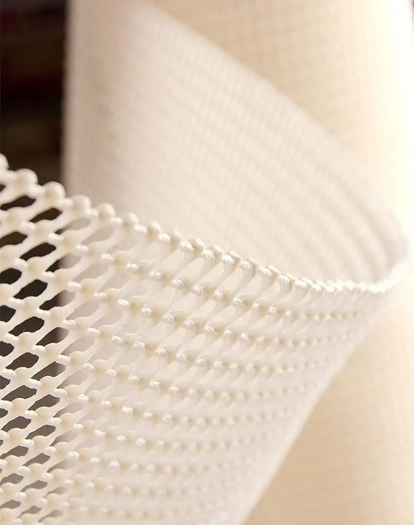 8' x 10' Ivory Striped Weave Non Slip Rug Pad Photo 4