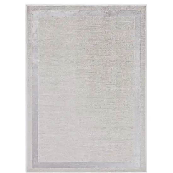 Ivory And Silver Abstract Area Rug Photo 2